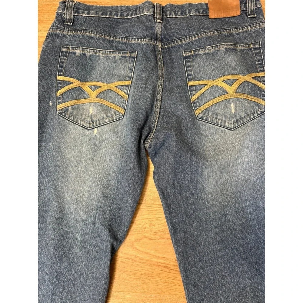 96 NORTH 96N Men's 38 x 30 Distressed Slim Straight Leg Denim Jeans - Picture 6 of 6